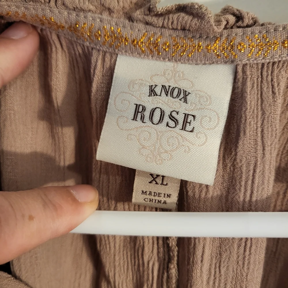 Knox Rose Womans XL Dusty Rose Long Sleeve Top - Picture 2 of 3